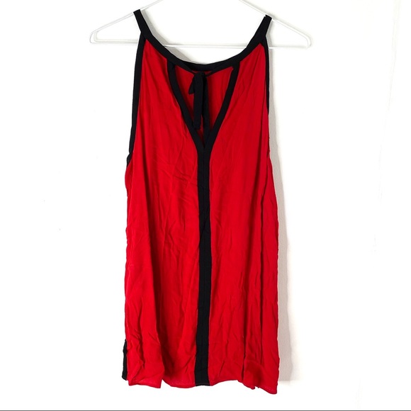 GAP Bold  Cut Out Red Black Mini Slip Dress NWT - Picture 4 of 5